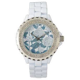 Weißes Hydrangea Armbanduhr