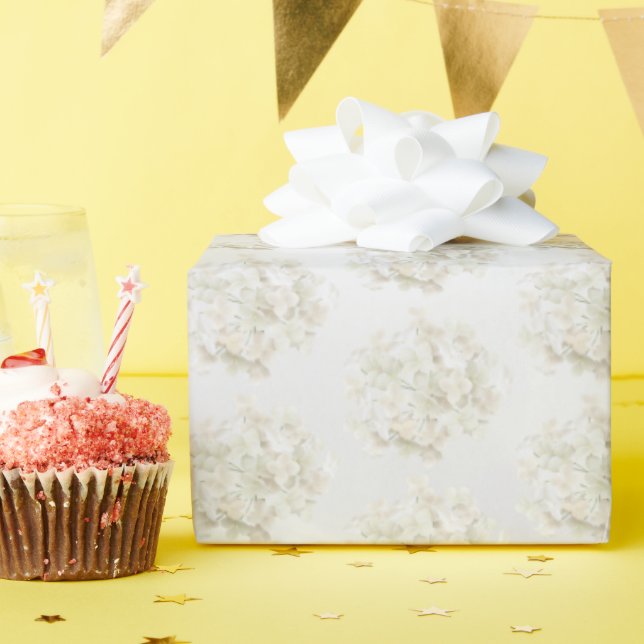 Weißes Hydrangea Geschenkpapier (Geburtstagsparty)