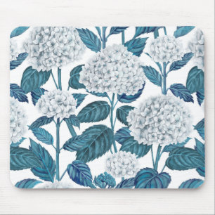 Weißes Hydrangea Mousepad
