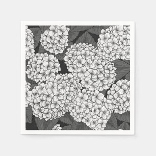 Weißes Hydrangea Serviette