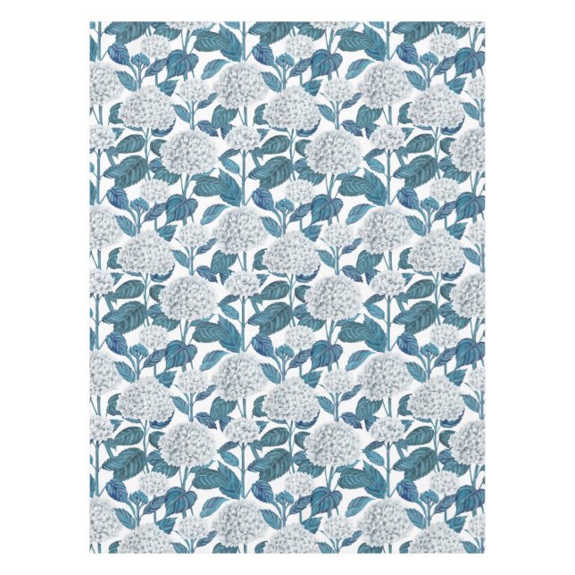 Weißes Hydrangea Tischdecke (Vorderseite)