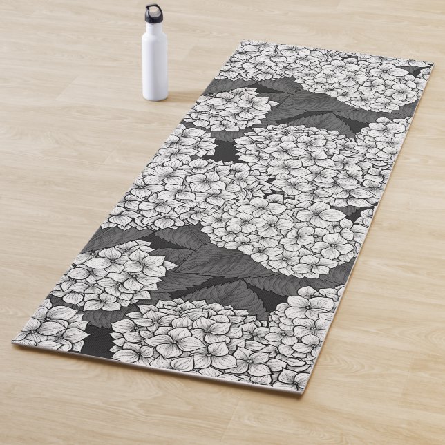 Weißes Hydrangea Yogamatte (Beispiel)
