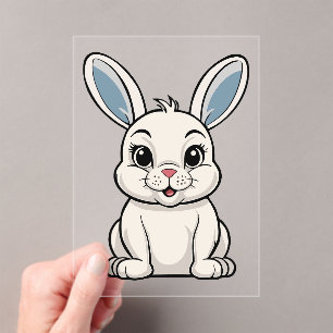 Weißes Kaninchen Acryleinladungen