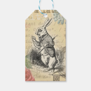 Weißes Kaninchen Alice Abenteuer Wunderland Kunst Geschenkanhänger