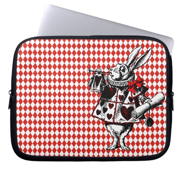 Weißes Kaninchen-Alice im Wunderland Laptop-Sieb Laptopschutzhülle (Vorderseite)