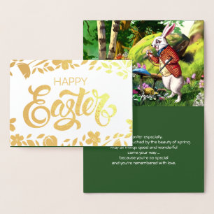 Weißes Kaninchen   "Alice im Wunderland" Ostern Folienkarte