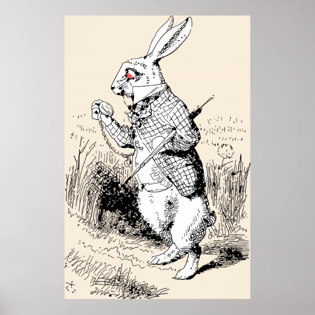 Weißes Kaninchen-Alice im Wunderland Poster (Vorne)
