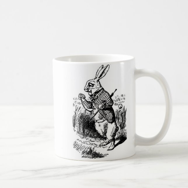 Weißes Kaninchen - Alice im Wunderland-Schale Kaffeetasse (Rechts)