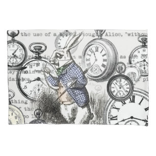 Weißes Kaninchen Alice im Wunderland Uhren Kunst Kissenbezug
