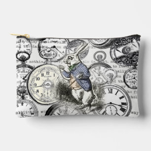 Weißes Kaninchen Alice im Wunderland Uhren Kunst Zubehörtasche