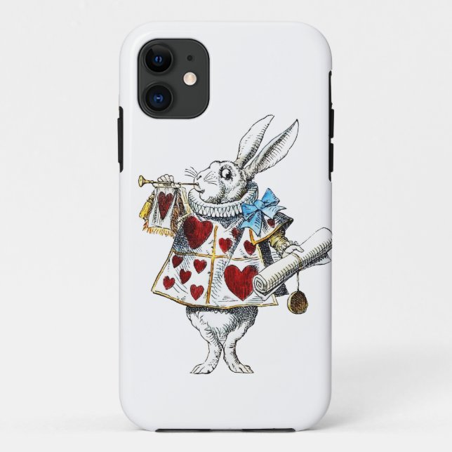 Weißes Kaninchen Alice Wunderland Herz Case-Mate iPhone Hülle (Rückseite)