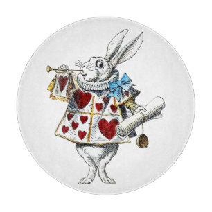 Weißes Kaninchen Alice Wunderland Herz Schneidebrett