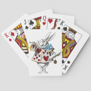 Weißes Kaninchen Alice Wunderland Herz Spielkarten