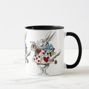 Weißes Kaninchen Alice Wunderland Herz Tasse