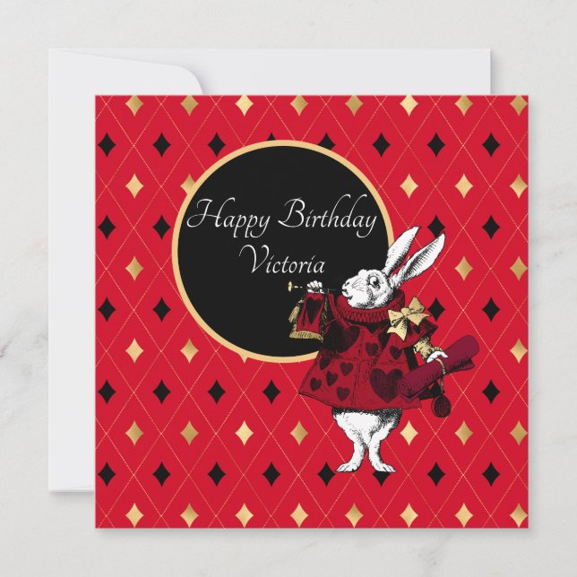 Weißes Kaninchen am Roten Geburtstag (Vorderseite)