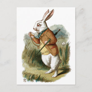 Weißes Kaninchen aus Alice im Wunderland Postkarte