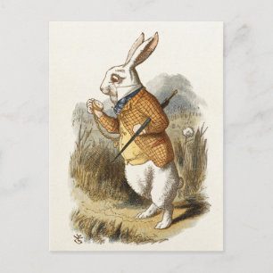 Weißes Kaninchen aus Alice im Wunderland Vintage-K Postkarte