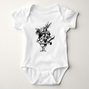 Weißes Kaninchen aus der Alice im Wunderland Baby Strampler