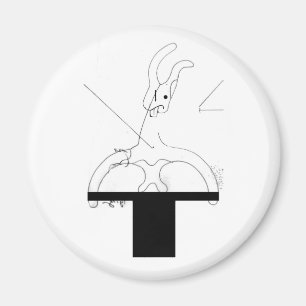 Weißes Kaninchen aus einem Top Hat Magnet