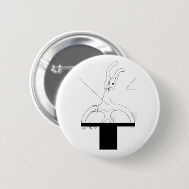 Weißes Kaninchen aus einem Top Hut Button