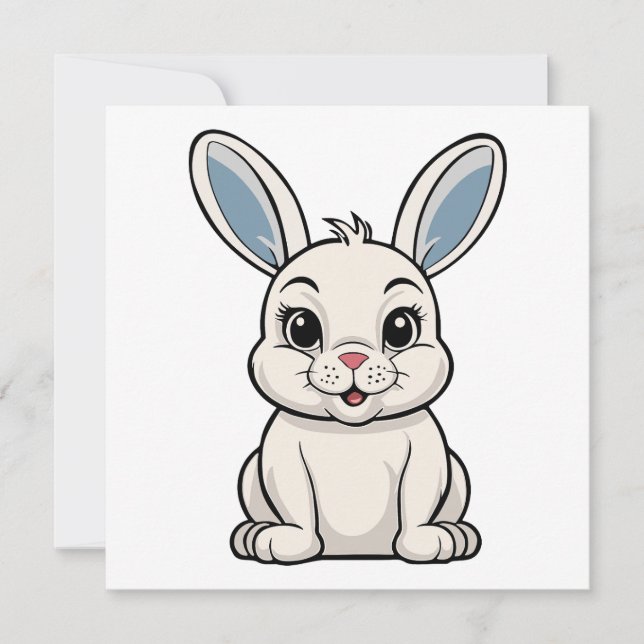 Weißes Kaninchen Einladung (Vorderseite)