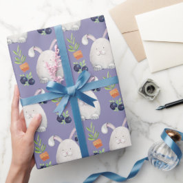 Weißes Kaninchen farbiges Wasserfarbmuster Geschenkpapier