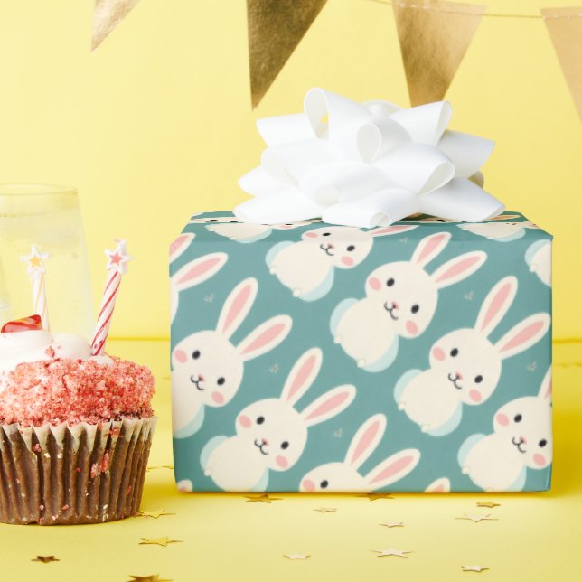 Weißes Kaninchen Geschenkpapier (Geburtstagsparty)
