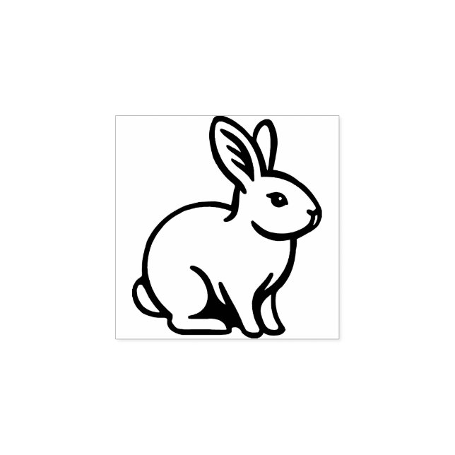 Weißes Kaninchen Gummistempel (Prägung)