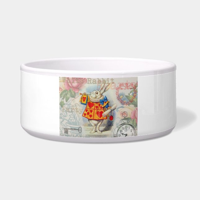 Weißes Kaninchen Herz Alice Classic Napf (Vorderseite)