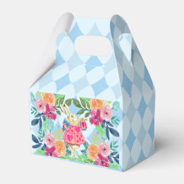 Weißes Kaninchen in Wonderland-blauer Raute Geschenkschachtel