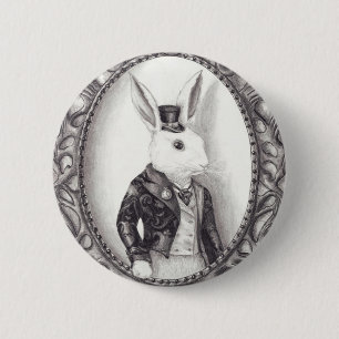 Weißes Kaninchen - Knopf Button