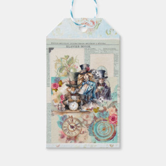 Weißes Kaninchen, Mad Hatter und Alice in den Top Geschenkanhänger
