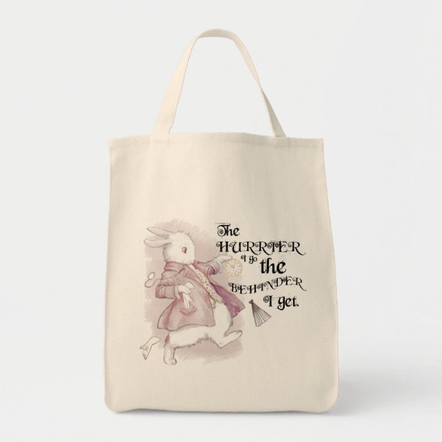 Weißes Kaninchen, Märchenland-Taschen-Tasche Tragetasche (Vorne)