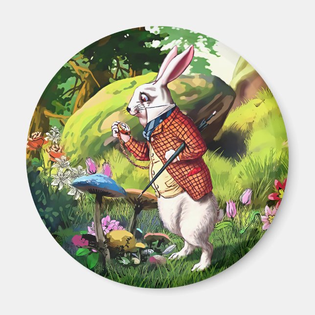 Weißes Kaninchen |Ostermagnete der Alice im Wunder Magnet (Vorne)