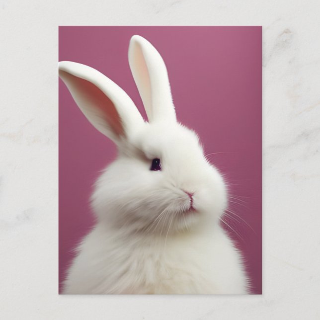 Weißes Kaninchen Postkarte (Vorderseite)
