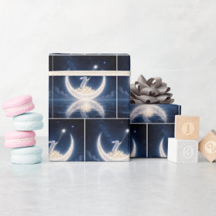 Weißes Kaninchen sammelt Sterne Geschenkpapier