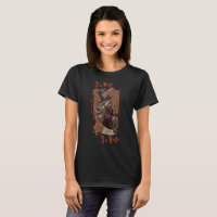 Weißes Kaninchen-Schwarz-T-Shirt für Frauen