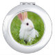 Weißes Kaninchen Taschenspiegel (Vorderseite)
