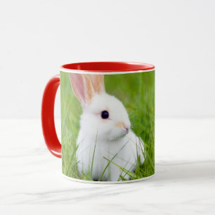 Weißes Kaninchen Tasse