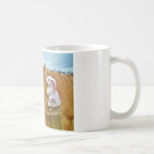 Weißes Kaninchen und blutgelbes Pferd Kaffeetasse