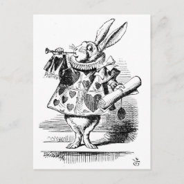Weißes Kaninchen, verkleidet als Herald Postkarte