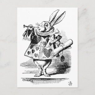 Weißes Kaninchen, verkleidet als Herald Postkarte