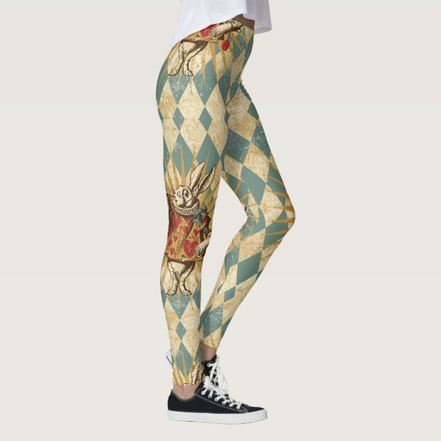 Weißes Kaninchen Vintag Leggings (Rechts)