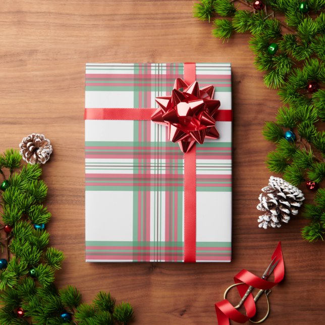 Weißes Kariertes Weißwein Geschenkpapier (Feiertagsgeschenk)