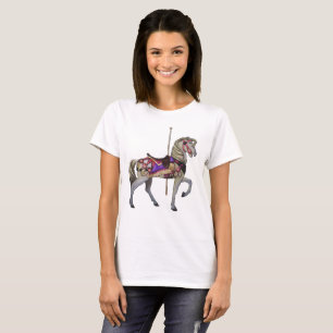 Weißes Karussell-Pferd T-Shirt