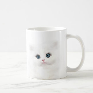 Weißes Kätzchengesicht Kaffeetasse