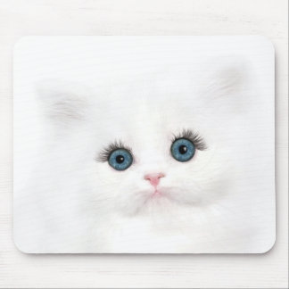 Weißes Kätzchengesicht Mousepad