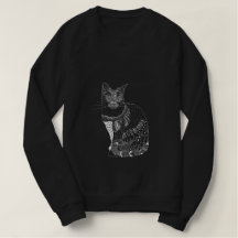 Weißes Katzen-Sweatshirt
