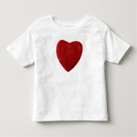 weißes Kindershirt mit rotem Schiefer Herz