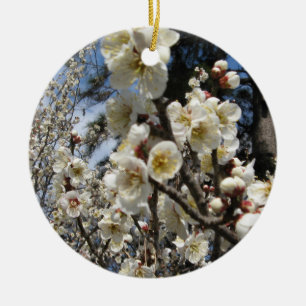 Weißes Kirschbär / Sakura / ラ(桜) Keramik Ornament